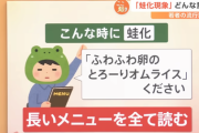 彼氏が長いメニューを全て読んでいて蛙化した。彼氏「ふわふわ卵のとろーりオムライスください」
