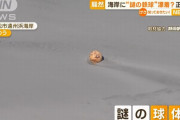 海岸に約1.5ｍの「謎の鉄球」が漂着、周辺200ｍ立入禁止に…海保も「見たことがない」！
