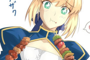 【FGO】焼き鳥食べてるアルクイラスト！！　両手に串持ってるの可愛すぎるｗ