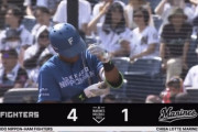【vs.ロッテ】日ハム、3回に万波のタイムリーで1点追加！リードを3点に広げる！