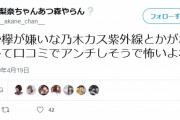 ケヤカス「パン屋の廣瀬はクズ」　欅ヲタ「正論だし店のレビューを荒らすなよ」　ケヤカス「乃木カス紫外線が欅sageのアンチしてる」