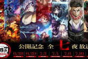 【アニメ】フジテレビ、『鬼滅の刃』全七夜一挙放送　無限列車編から柱稽古編まで…　最新作の本予告を世界初公開