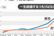 「一生結婚するつもりはない」が過去最高らしい