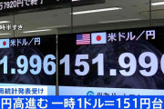 【速報】一時1ドル＝153円台→151円台後半に　米雇用統計が市場予想を下回り、円高方向に