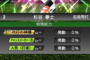【プロスピA】杉谷の「代打の神様」「人気(打者)」のチグハグ感