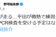 中日・平田が微熱で練習欠席 病院に直行も現時点でPCR検査を受ける予定はなし