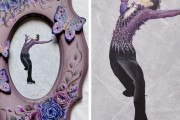 羽生結弦選手の紫オリジン様イラストを素敵な額縁に入れると美しい作品へ