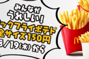 【激安速報】『マックフライポテト』8月19日から期間限定全サイズ150円きたああああああああ！！