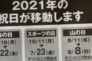 【悲報】内閣官房より、祝日移動のお知らせ