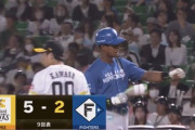 【vs.ソフトバンク】日ハム、9回に万波の今日2本目のタイムリーで1点を返す