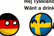 【スウェーデン】スウェーデンがドイツにドリンクを勧めるよ【ポーランドボール】
