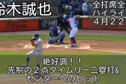 【動画】カブス鈴木誠也、２安打２打点で打率３割７分に上昇！