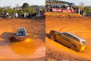 【動画】車で泥すり鉢から抜け出すという中国の遊びが楽しそう。