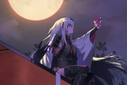【FGO】満月と景虎ちゃんイラスト！！　一緒に飲みたいね