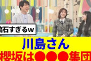 【櫻坂46】小島凪紗&村井優の活躍を見て、川島さんが櫻坂について語るwww