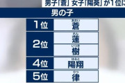 【画像】今年最も赤ちゃんに命名された名前ランキングｗｗｗｗｗ
