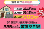 日本の空き家900万戸←これもう新築買ってるやつバカだろ 空き家が無料で生えてるのに
