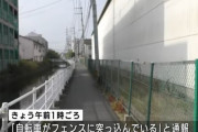 自転車にまたがったままフェンスに寄りかかっていた男性、死亡確認