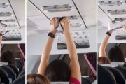 【画像】女さん、機内の空調でパンツ乾かす姿を盗撮されてしまう