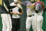 矢野監督らガンケルと即席会談、大炎上も復調期待。次回は17日の2軍練習試合