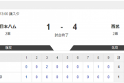 【2軍 日本ハムvs.西武】1-4で敗北