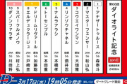 3/17(水)農林水産大臣賞典 第66回 ダイオライト記念(JpnⅡ) 発走時刻 19:05