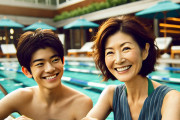 矢田亜希子（45）「息子（高2）と一緒にプール行ってきました」→気持ち悪いとプチ炎上