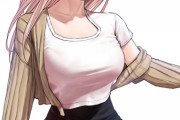 【FGO】マスクで私服の武蔵ちゃんイラスト！！　Tシャツ＆タイトスカートの組み合わせいい！
