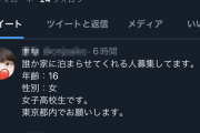 twitterで１６歳女子高生のフリして「誰か家に泊まらせて」と釣って晒す