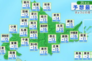 北海道の明日の最低気温（予報）がやばい