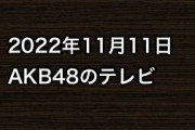 2022年11月11日のAKB48関連のテレビ
