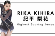 紀平梨花「Highest Scoring Jumps…ジャンプはスコアが最も低いものから最も高いものにランク付けされます」