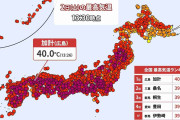全国で4日連続40℃以上　12年ぶり最多連続タイ記録に　3日(日)も40℃予想で記録的な暑さ続く