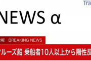 【速報】横浜に停泊中のクルーズ船の乗客乗員の１０人以上から新型コロナウイルスの陽性反応　厚労省