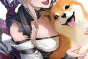 【FGO】柴犬とサムレム武蔵ちゃんイラスト！！　どっちも笑顔ですね！！