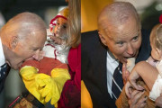 【米国】バイデン大統領、赤ちゃんの足をかむ、口に入れる…　ハロウィーン行事で珍妙なしぐさ