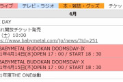 BABYMETAL 2021年4月のスケジュール
