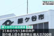 鎌ケ谷市にて暫定目標値の”700倍の濃度”の「PFAS」を検知！！市内の人間はマジで井戸水飲むなよ！！