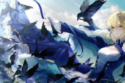 【FGO】カラスとアルトリアイラスト！！　カラスはアーサー王の化身という伝承があるんですね！