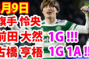 【動画】古橋亨梧がトップ独走の20ゴール目でセルティック8連勝！前田大然は今季7得点目も負傷交代