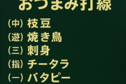 おつまみ打線、めっちゃつよそう