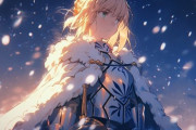 【FGO】アルトリアイラスト！！　雪に降られるアルトリアもいいですね！！