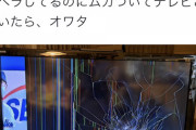【画像】阪神ファン、テレビ破壊wwWxWxwwwwＷＷＷ