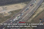 【画像】アメリカ、路面凍結でとんでもない多重事故を起こす　事故ったところに次々と突っ込む