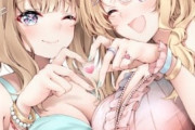 【ウマ娘】アイちゃんとフサパンの水着、DKPIとDKPIが触れてる構図が良き…