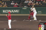 阪神　サンズ、犠牲フライで2点目