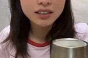 橋本環奈、風呂上がりにビールを飲む