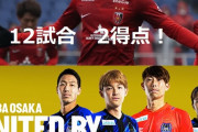 ◆悲報◆ガンバ大阪　9試合2得点、杉本健勇12試合2得点