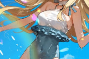 【FGO】水着のエレちゃんイラスト！！　笑顔が素敵ですね！！