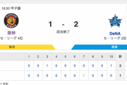 【惜敗】 T 1-2 DB [7/5]　DeNA連勝　延長10回佐野のタイムリーで勝ち越し　阪神連敗、石井失点